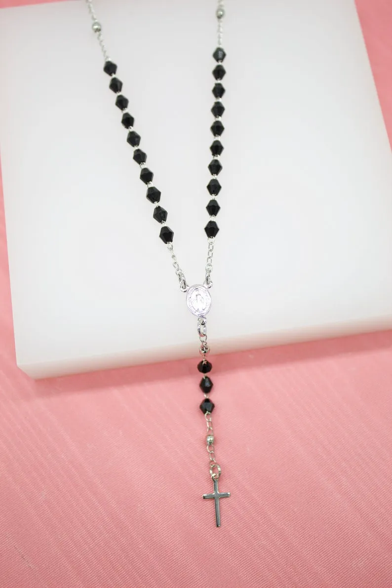 Catholic Bead Rosary With Crucifix And Virgin Mary Charm (F32B)