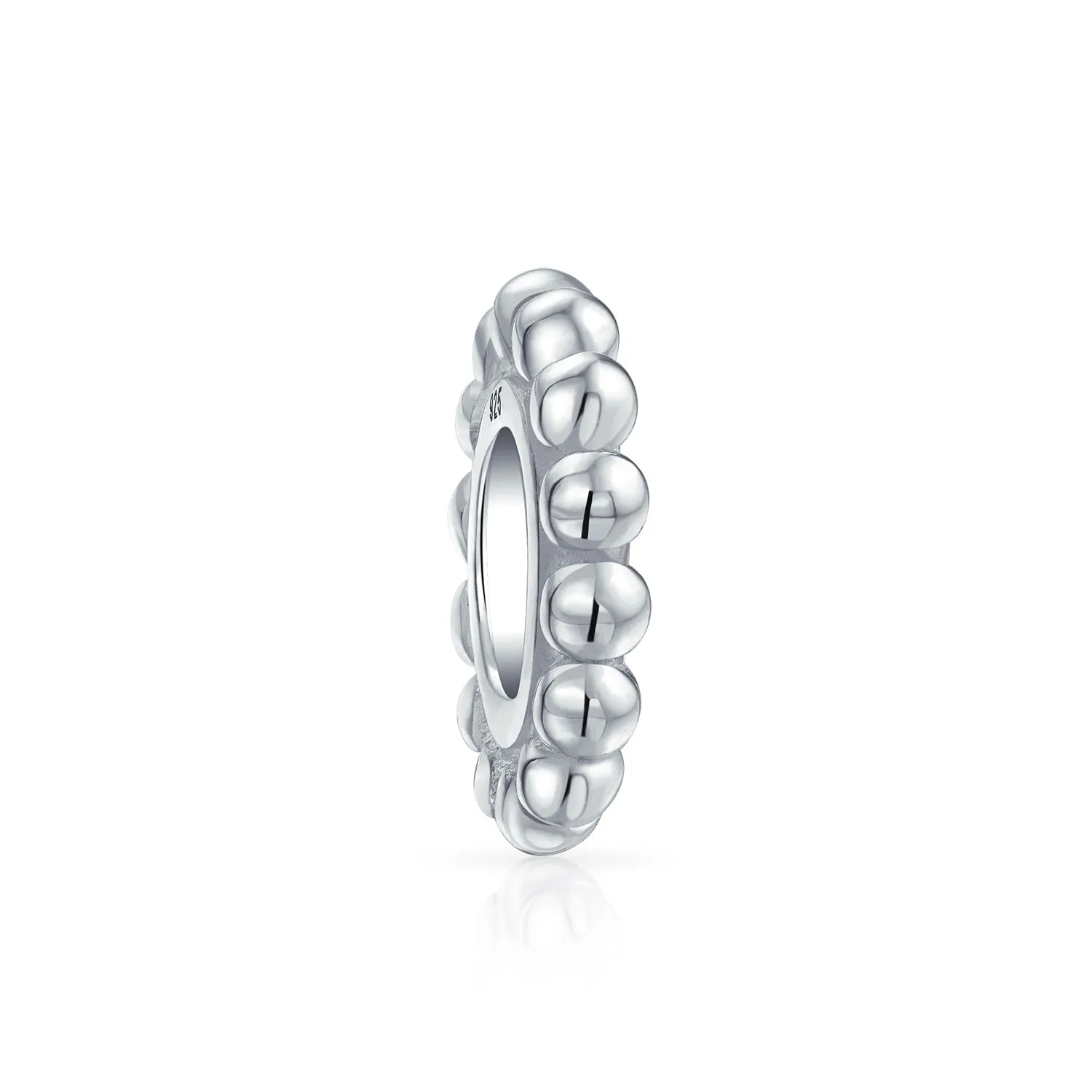 Caviar Cable Spacer Charm Bead in Sterling Silver for European Bracelets