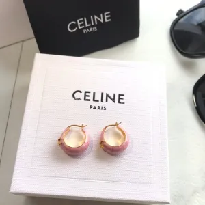 Celine Light Luxury Retro Pink Middle Age Earrings EHA86