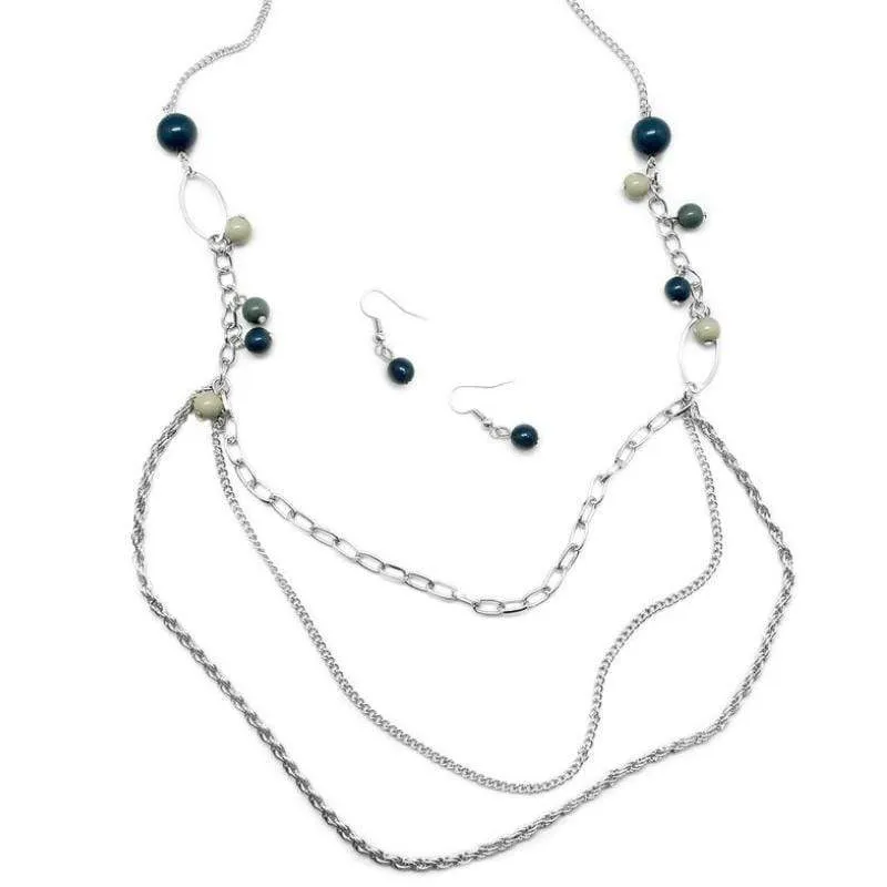 Charmingly Charismatic Gray/Blue Necklace