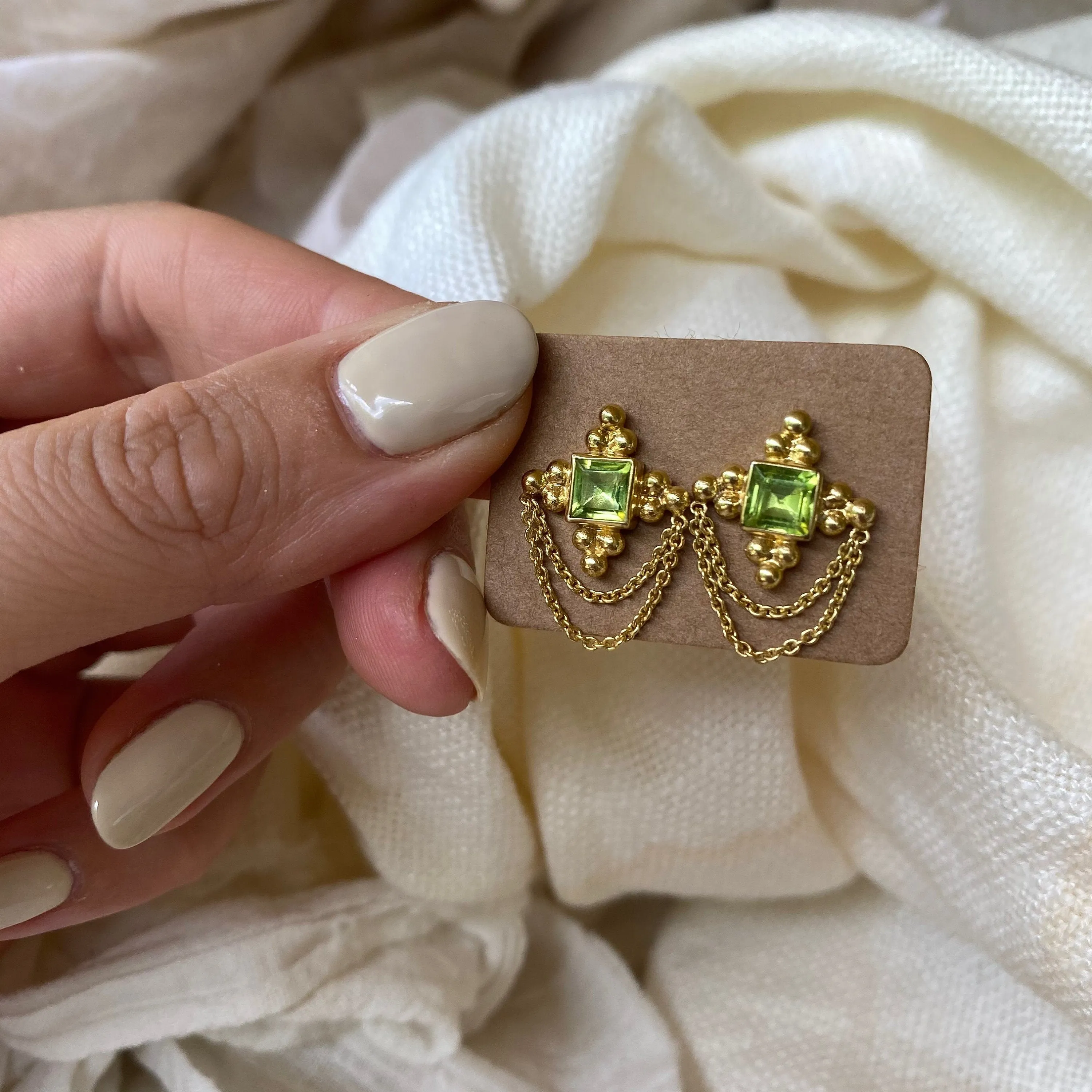 Chloe 14K Gold Peridot Earrings