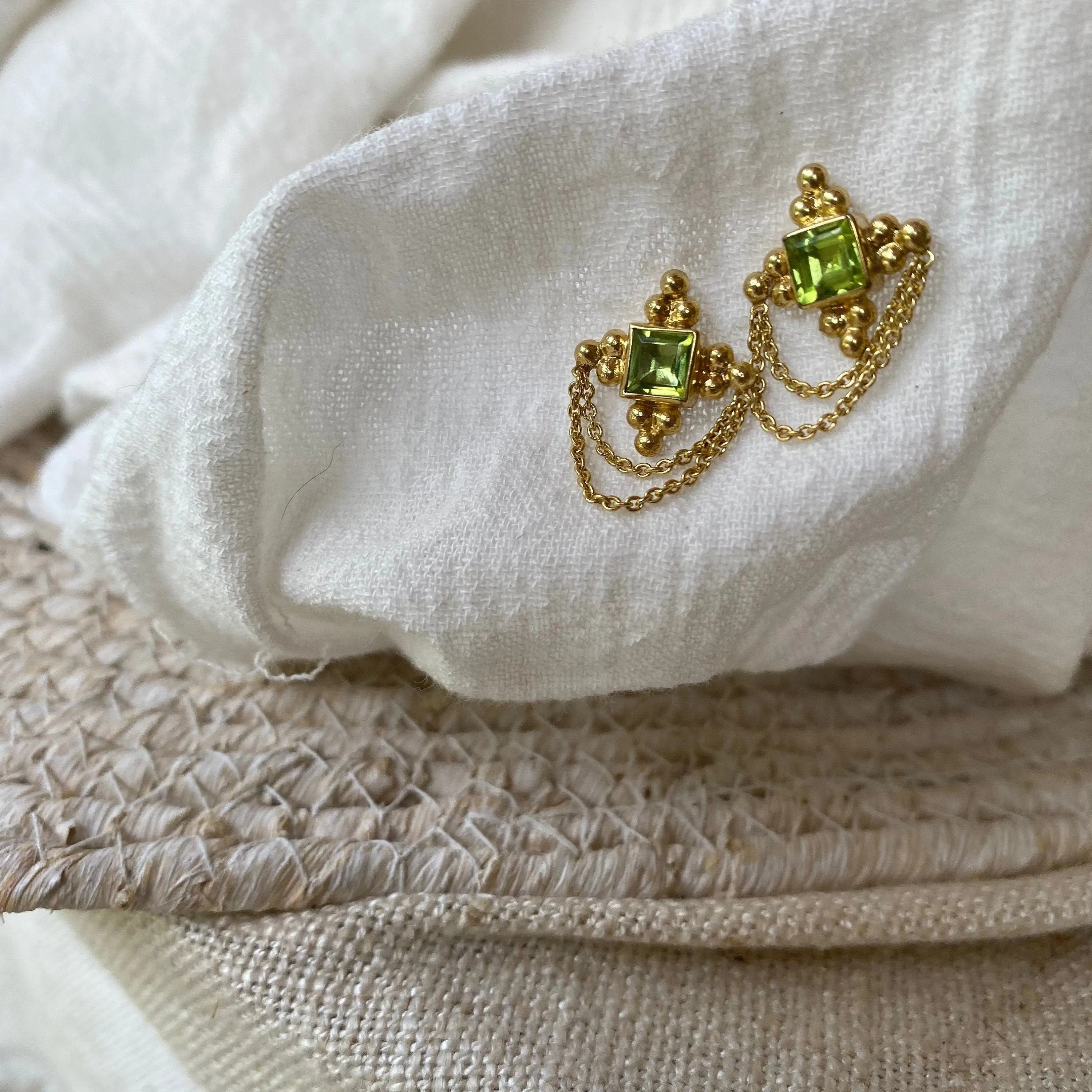 Chloe 14K Gold Peridot Earrings