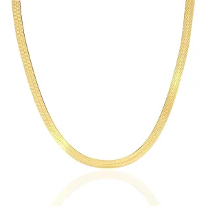 Classic Herringbone Necklace in 14k Yellow Gold, 4.6mm