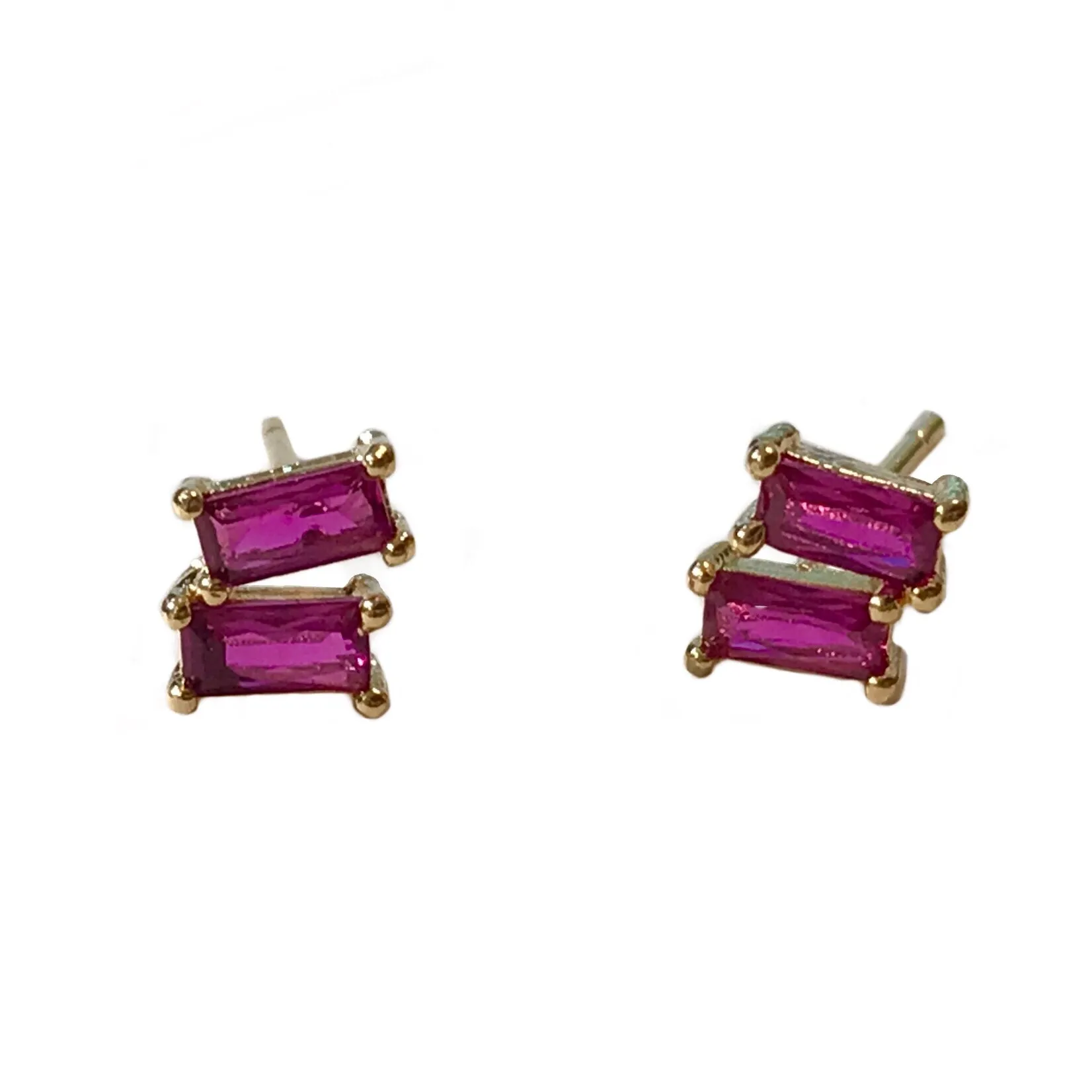 Crysta Double Baguette Studs