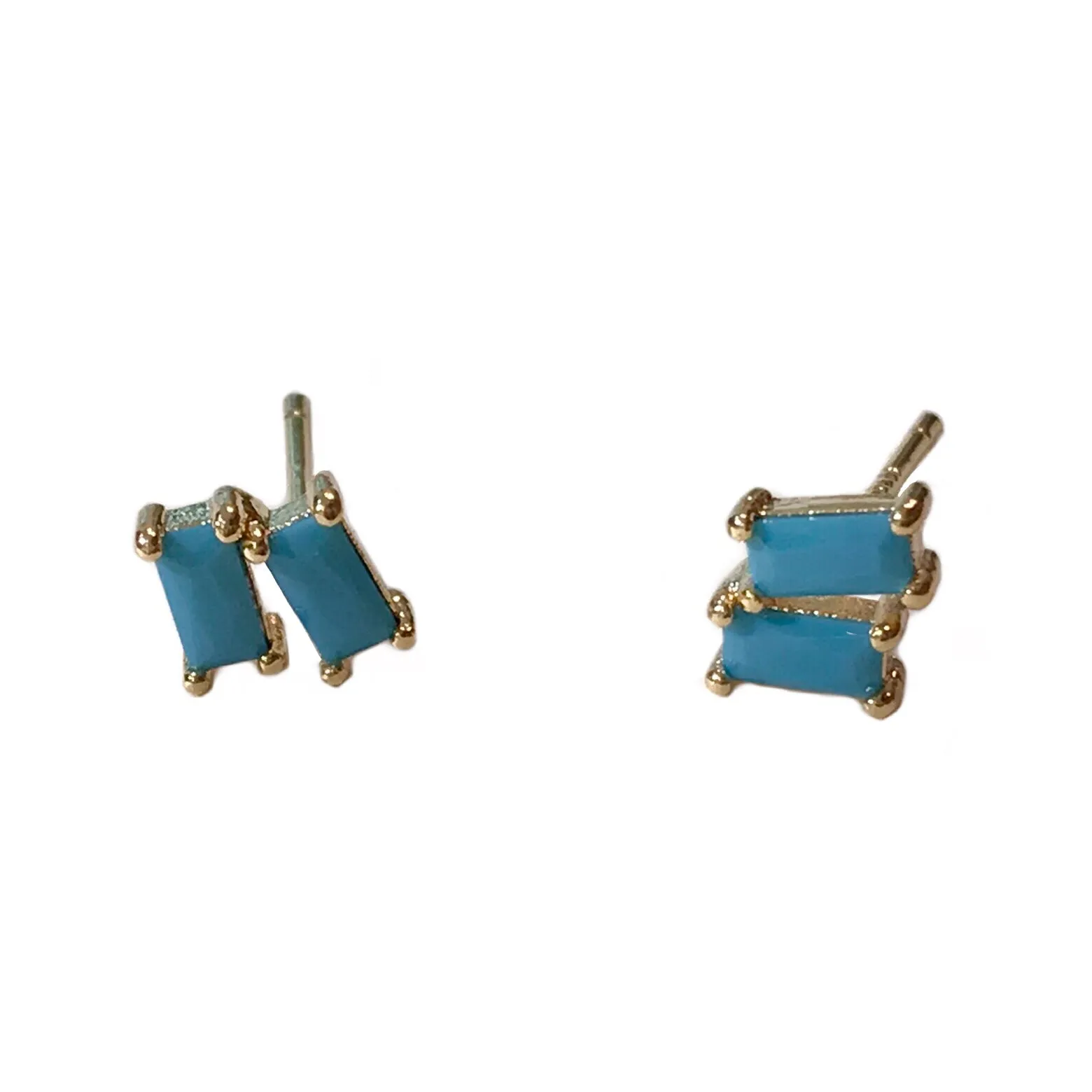 Crysta Double Baguette Studs