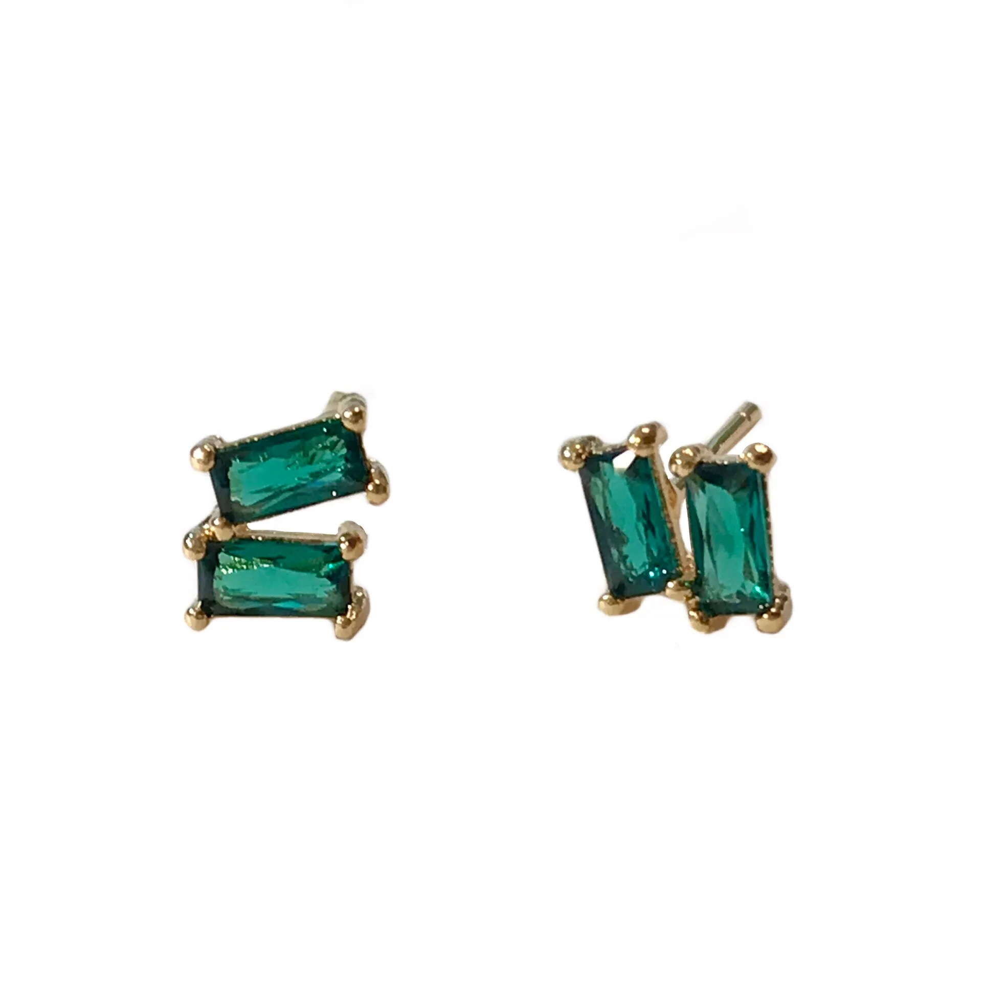 Crysta Double Baguette Studs