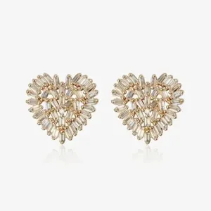 Crystal Heart Stud Earrings