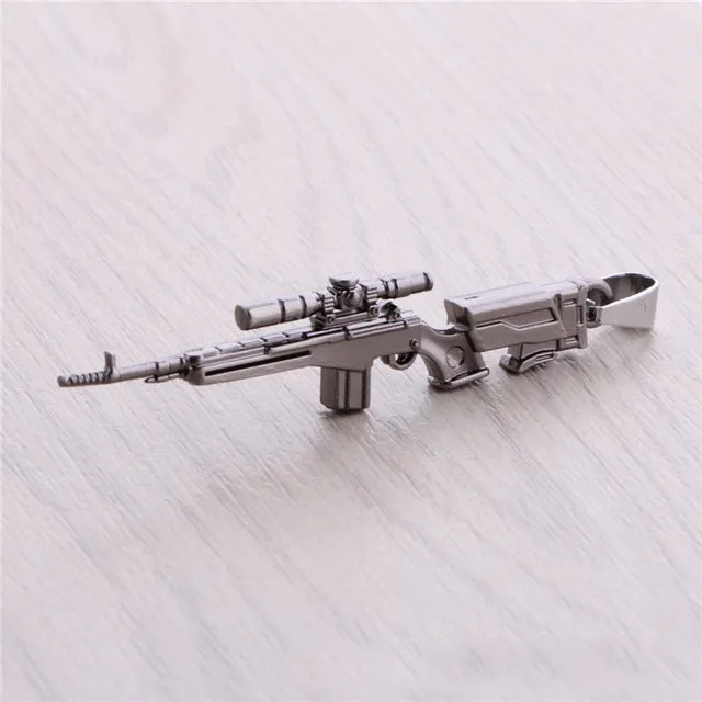 CS GO AMW AK47 Weapon Metal Necklaces Men Gun Leather Chain Neclace CSGO Collier Homme Male Neckless Best Friends M9 Jewelry