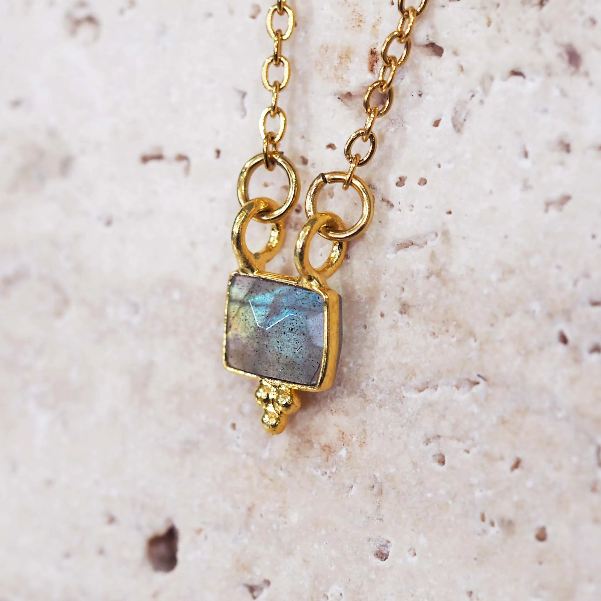 Dainty Gold Gemstone Necklace