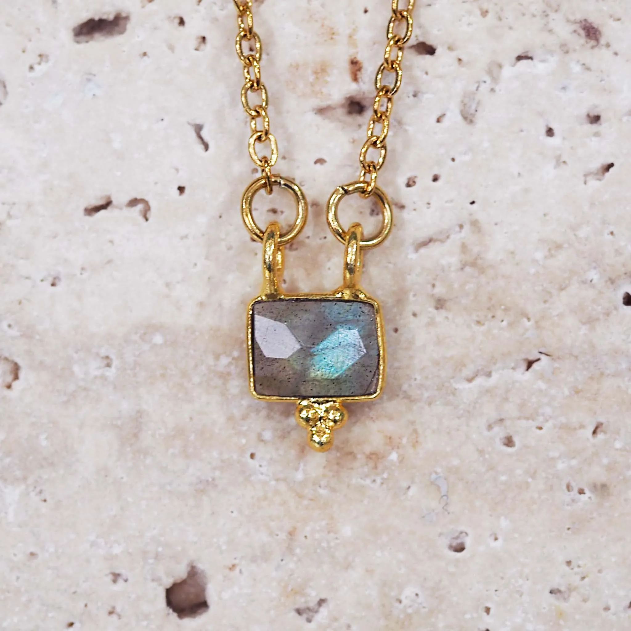 Dainty Gold Gemstone Necklace