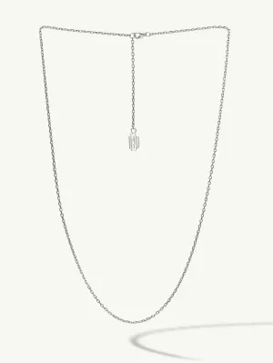 Diamond Cut Cable Chain Necklace In 18K White Gold, 1.5mm