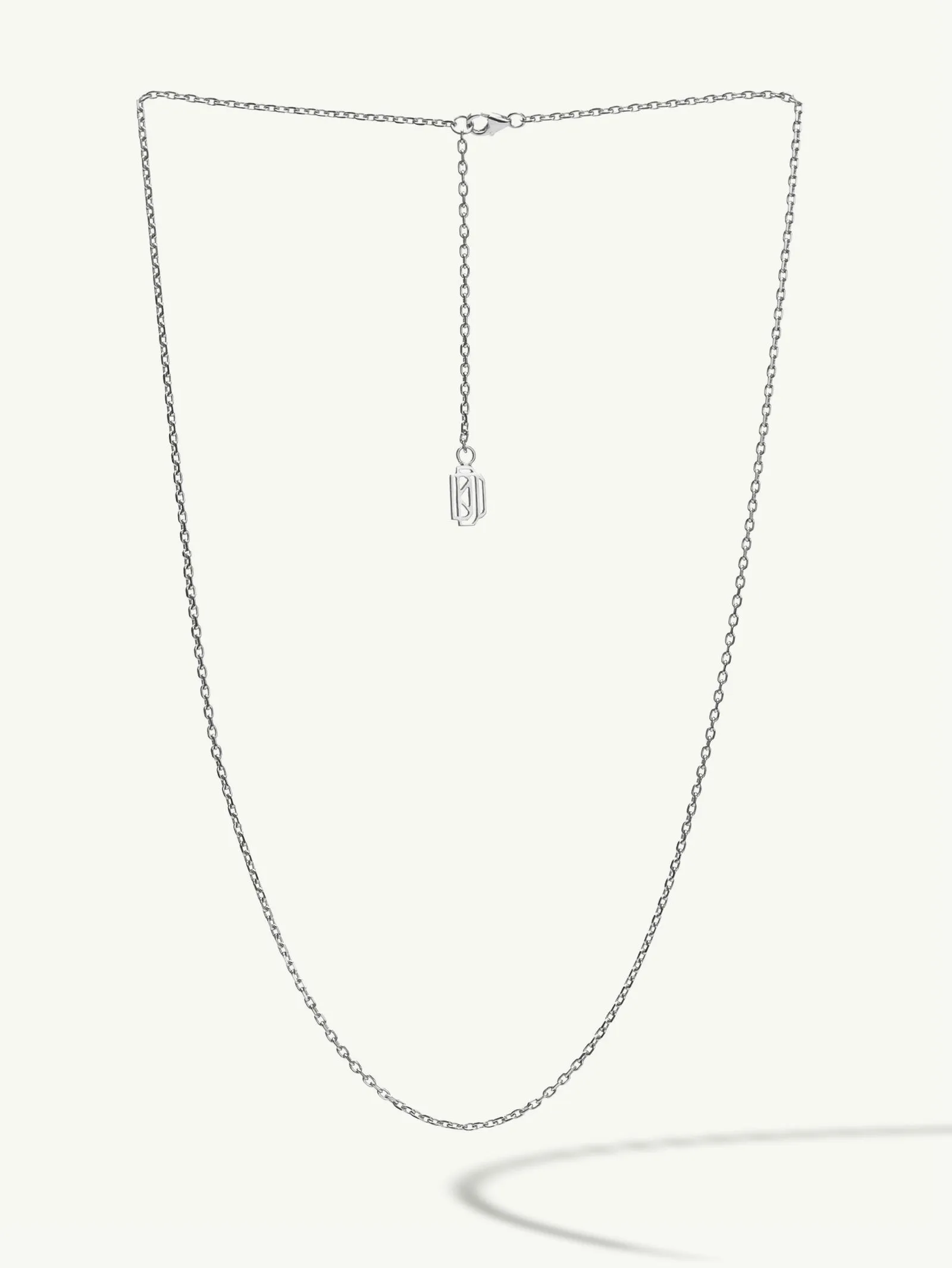 Diamond Cut Cable Chain Necklace In 18K White Gold, 1.5mm