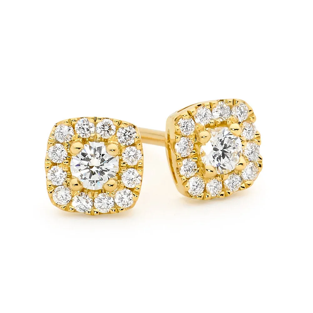 Diamond Halo Earrings