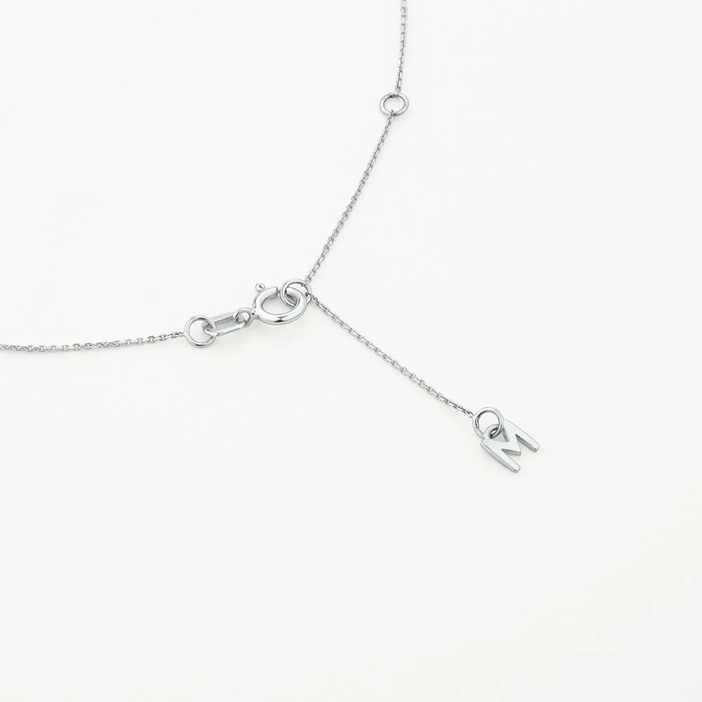 Diamond Letter E Necklace in Silver