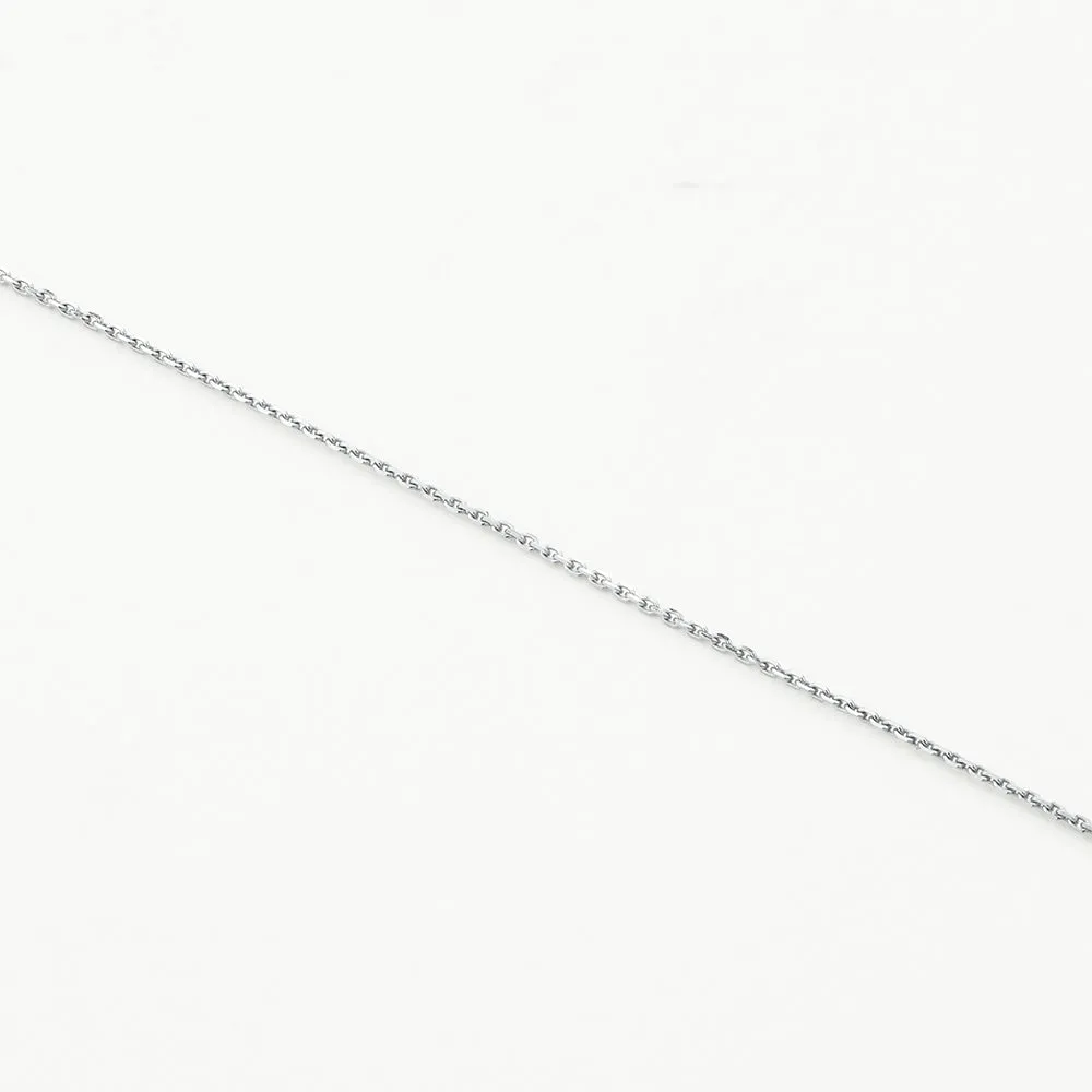 Diamond Letter E Necklace in Silver