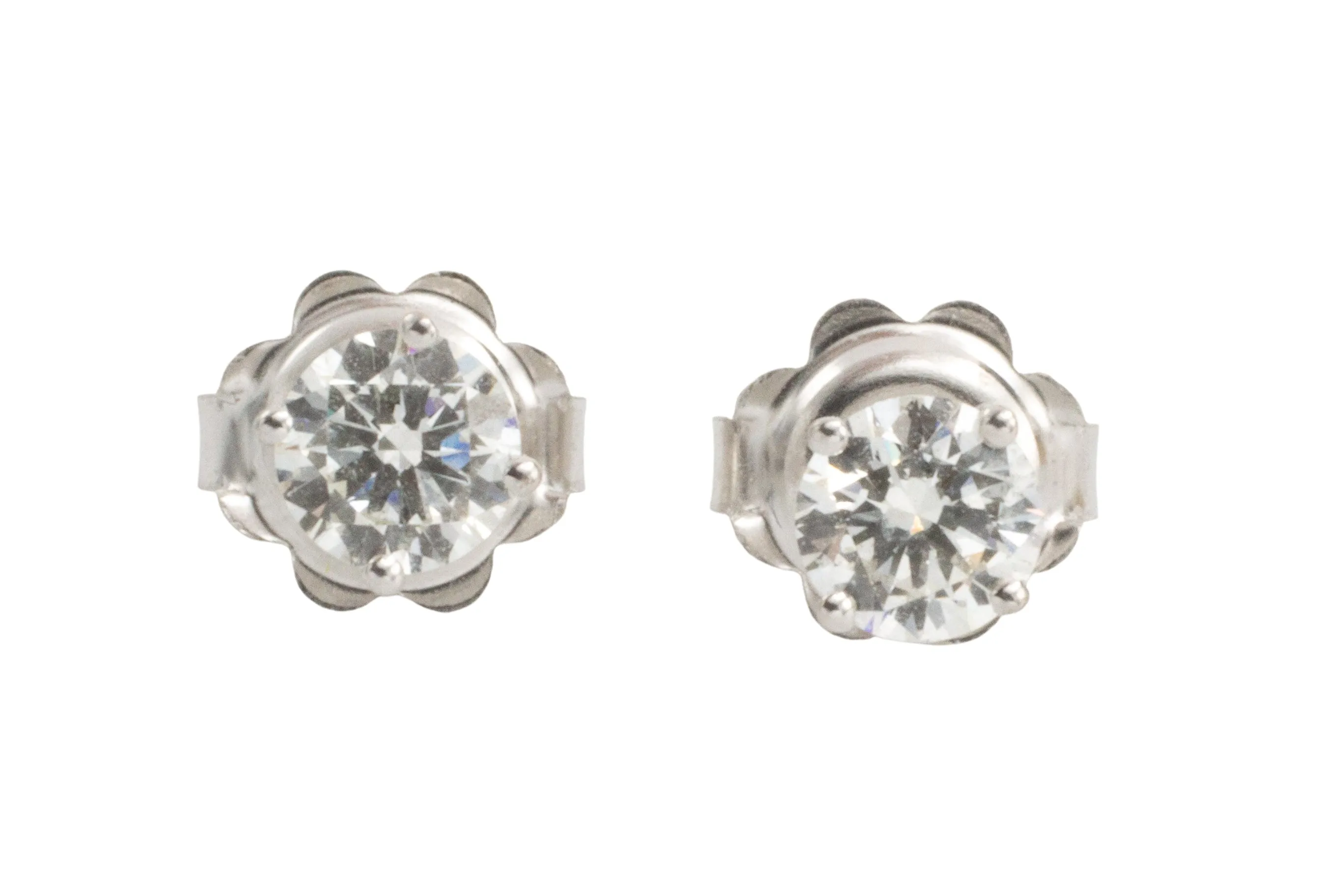 Diamond studs in white gold