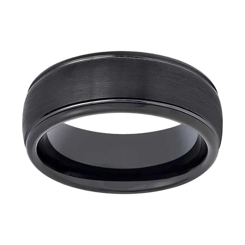 DION | Tungsten Ring Black Domed