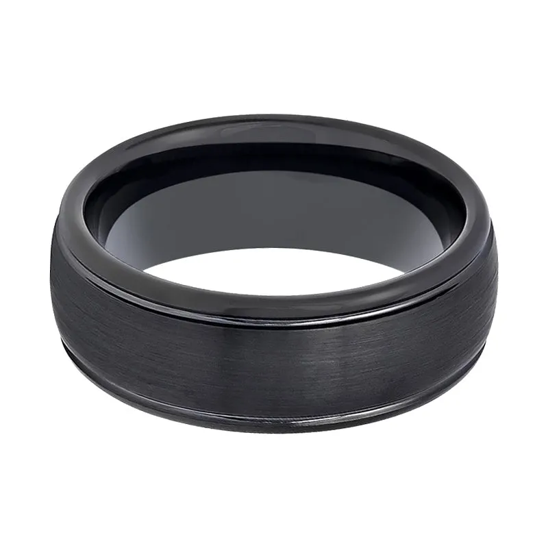 DION | Tungsten Ring Black Domed