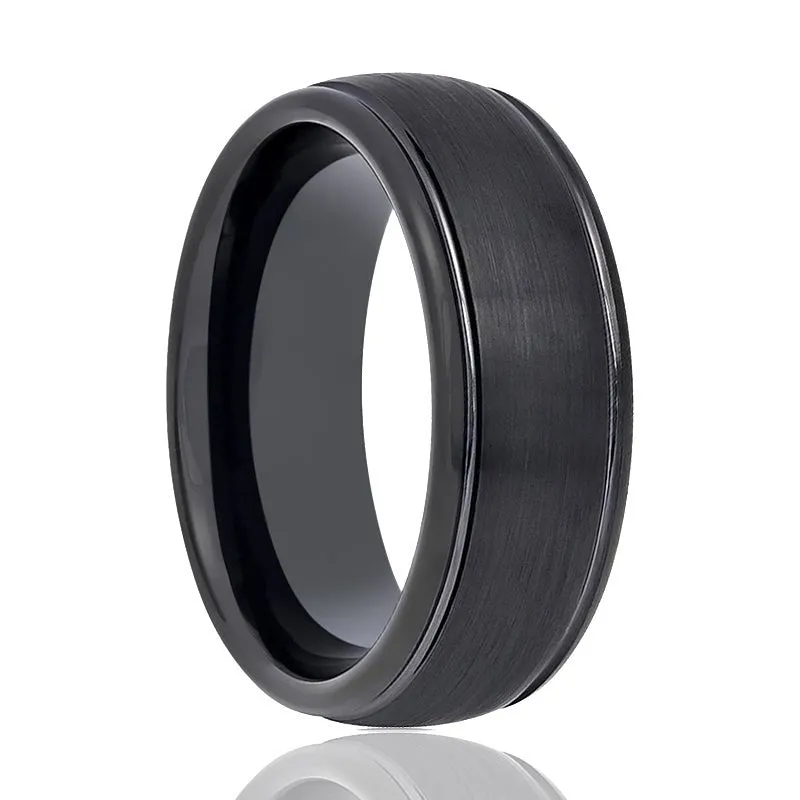 DION | Tungsten Ring Black Domed