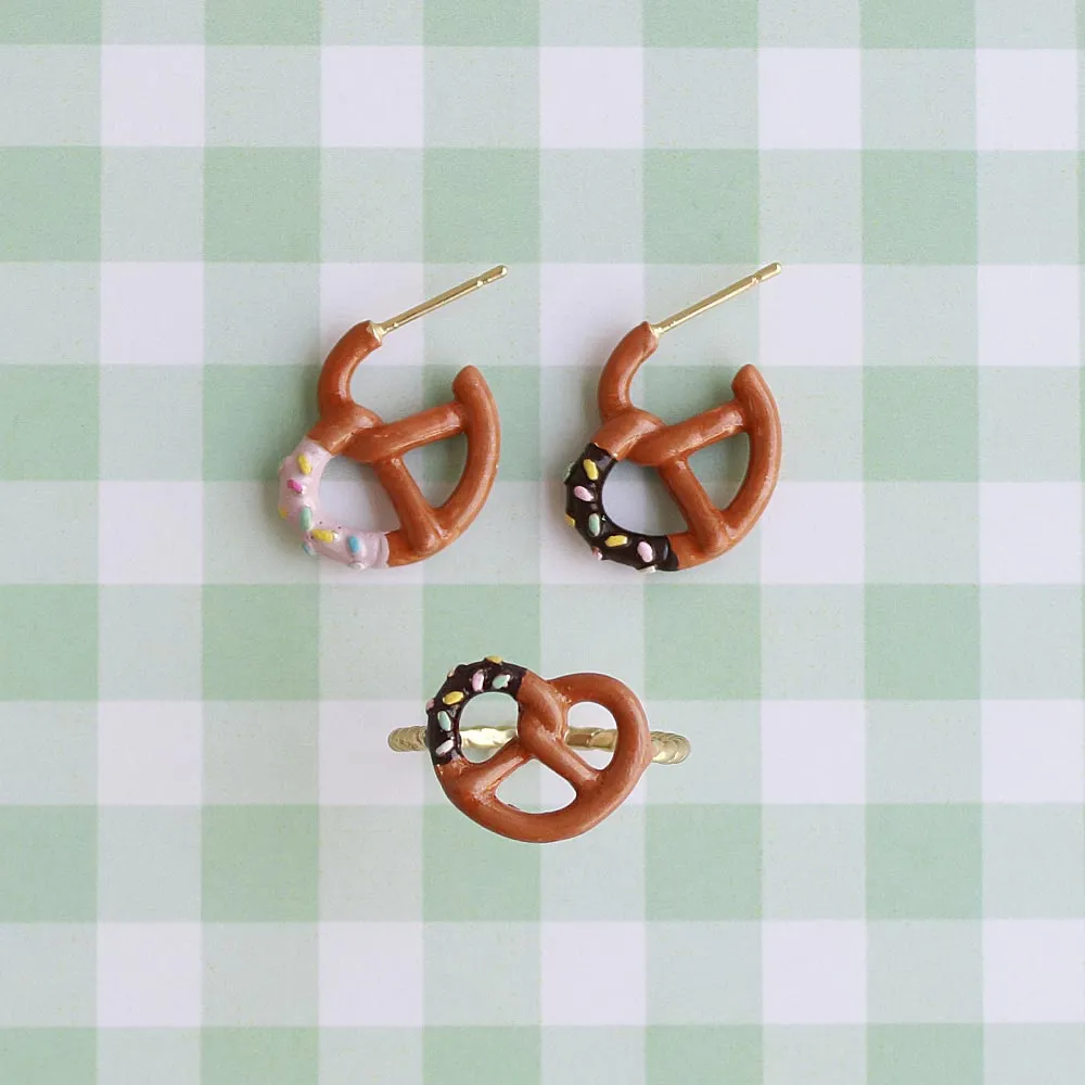 Dipped Pretzel Earrings