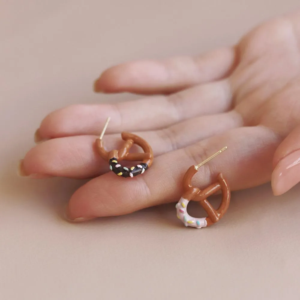 Dipped Pretzel Earrings