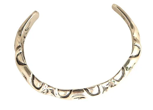 DOUBLE CROSS by Travis Walker - "CHOMP SKULL" Heavy Sterling Silver Cuff