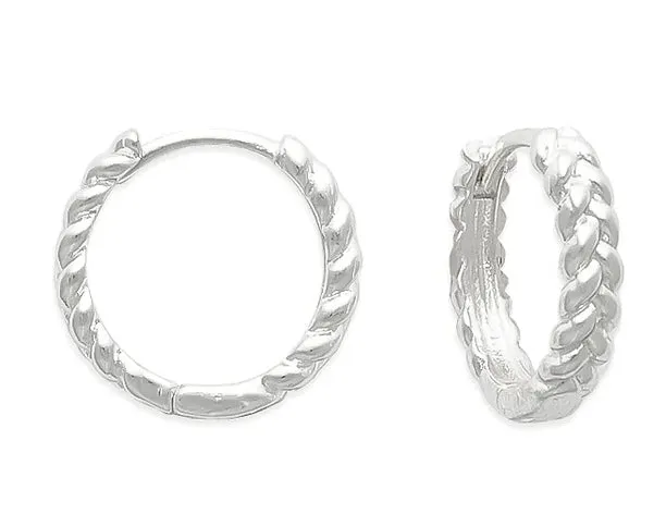 Ear Sense Earring F454 Silver Plaited Huggie