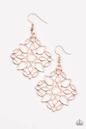 Elaborate Scheme Rose Gold Earrings - Paparazzi Accessories