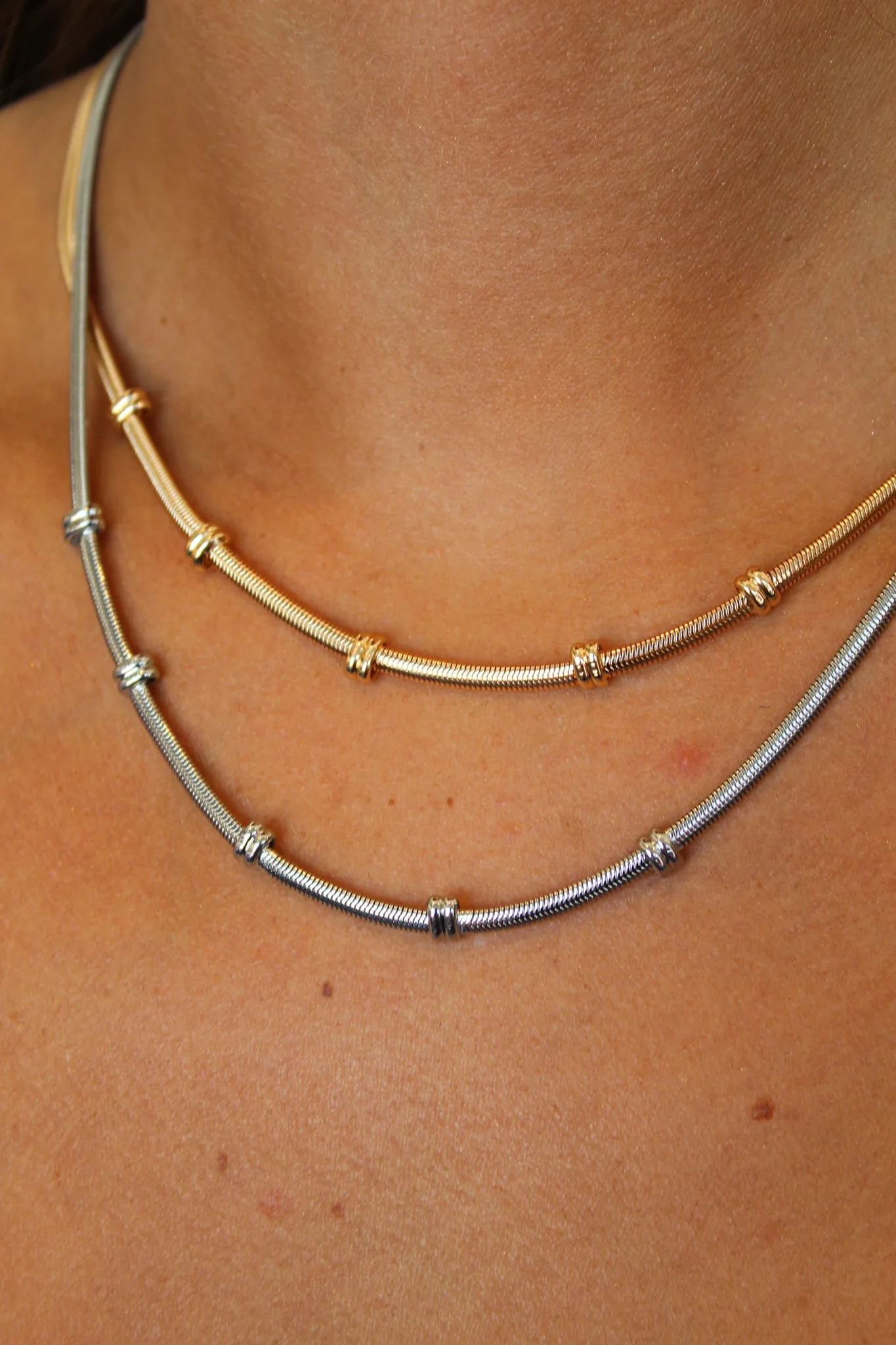 Elongated Snake Chain- Silver