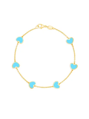 Endless Heart Turquoise Bracelet 14K