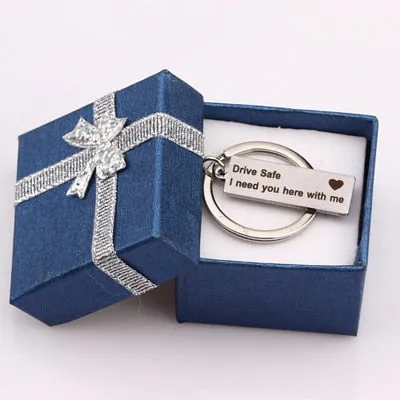 Engraved Keychain Keyring Gift Box Color Randomly