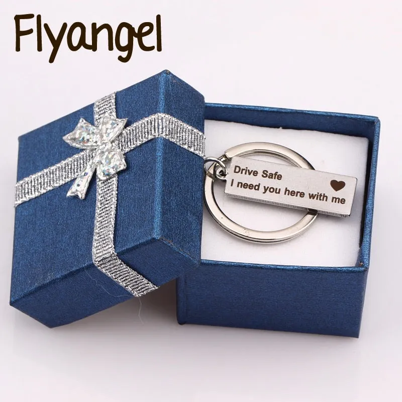 Engraved Keychain Keyring Gift Box Color Randomly