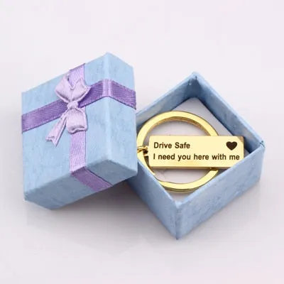 Engraved Keychain Keyring Gift Box Color Randomly