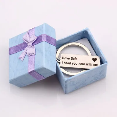 Engraved Keychain Keyring Gift Box Color Randomly