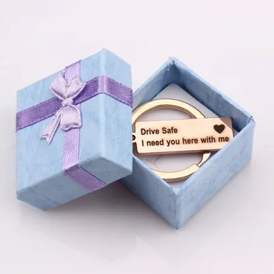 Engraved Keychain Keyring Gift Box Color Randomly