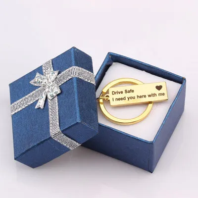 Engraved Keychain Keyring Gift Box Color Randomly