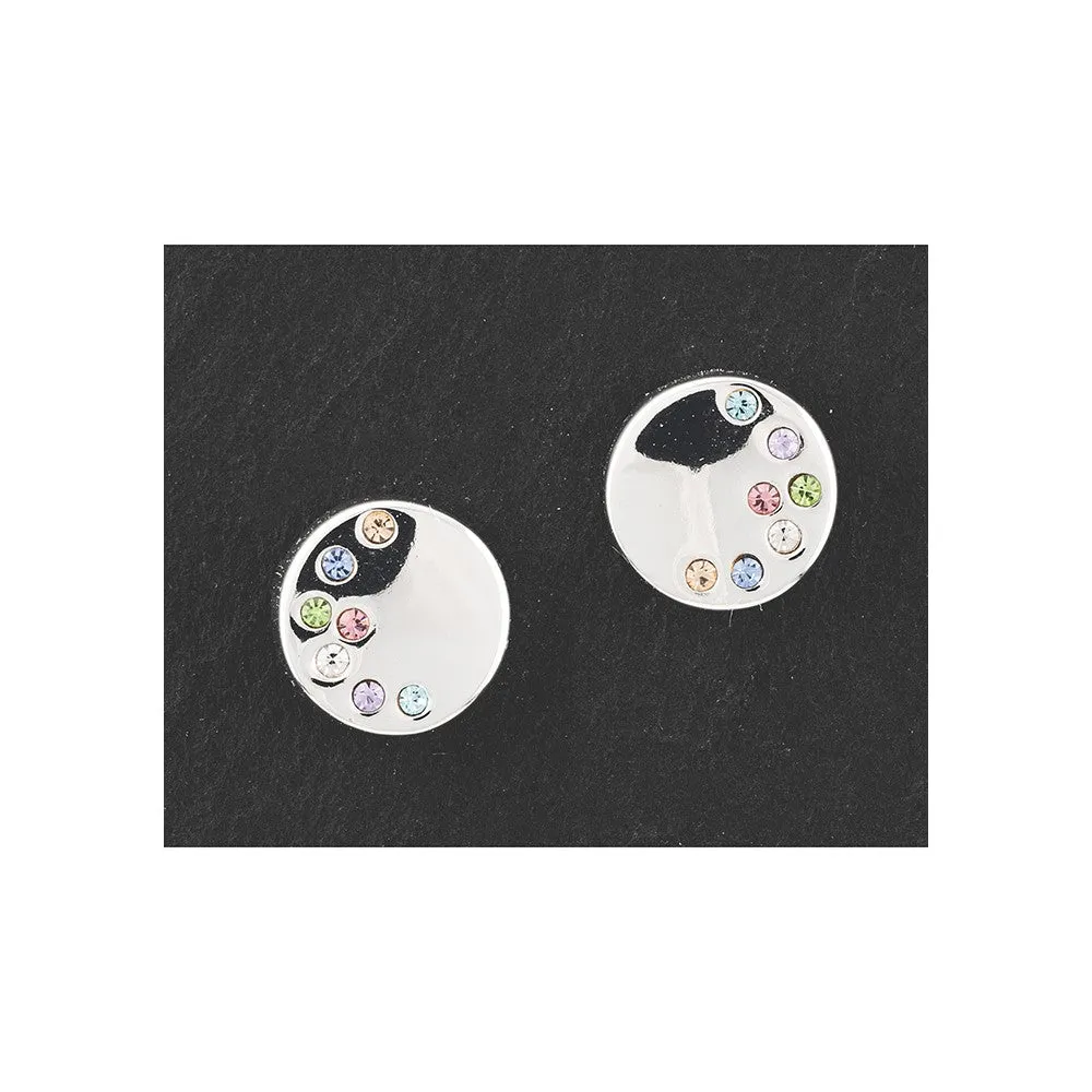 Equilibrium Elegant Pastel Circle Studs Earrings