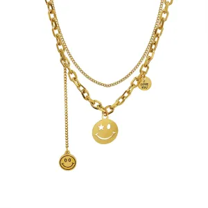 European and American Vacation Style Smiley Letter Necklace