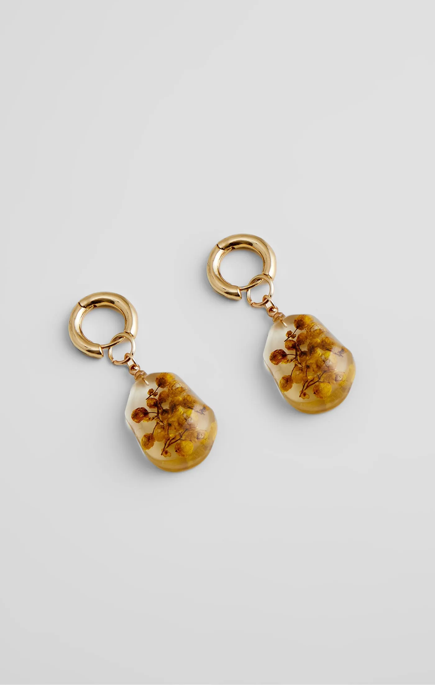 Floral Resin Huggie Hoop Earrings