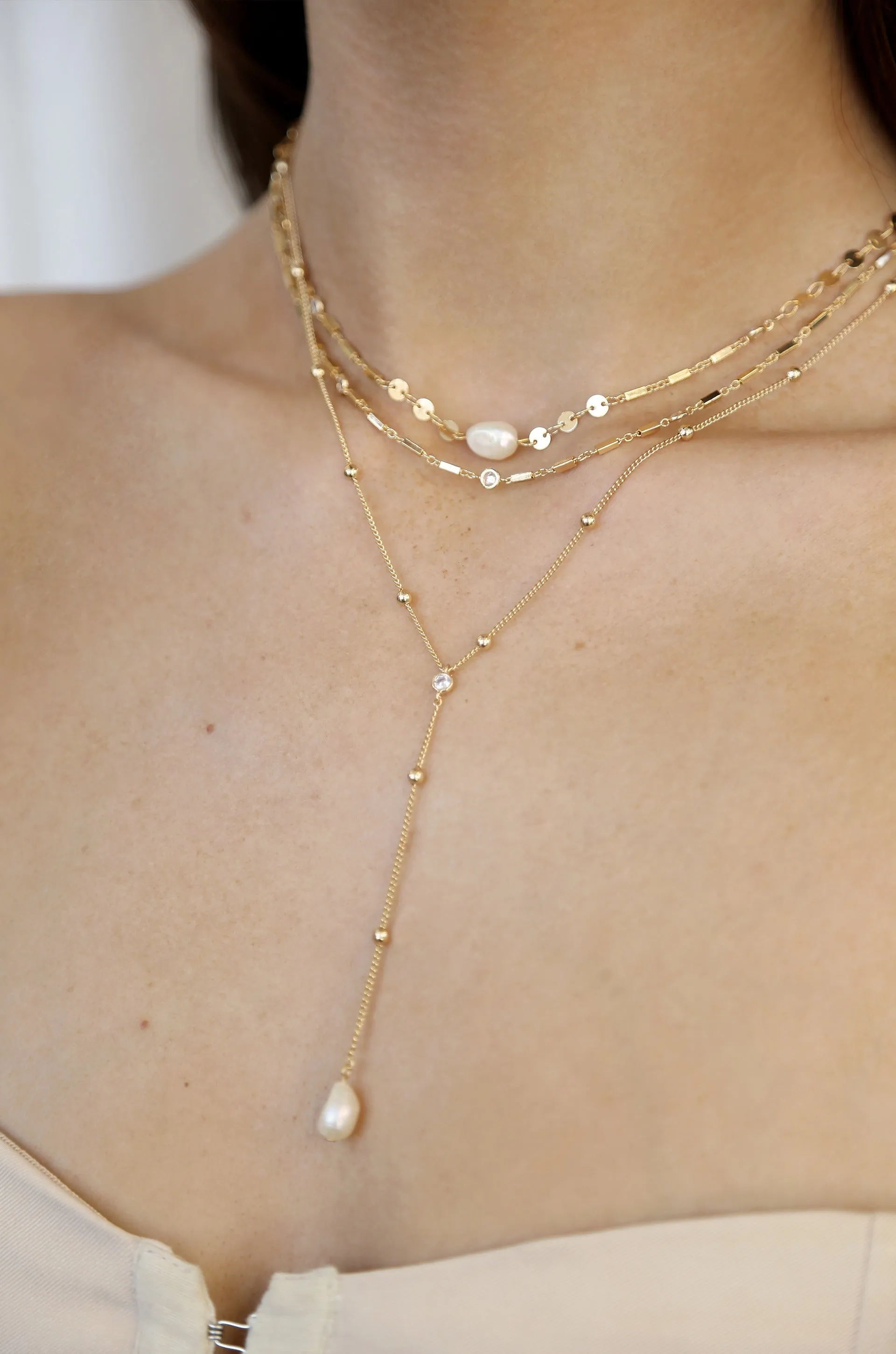 Forever Falling Pearl Lariat