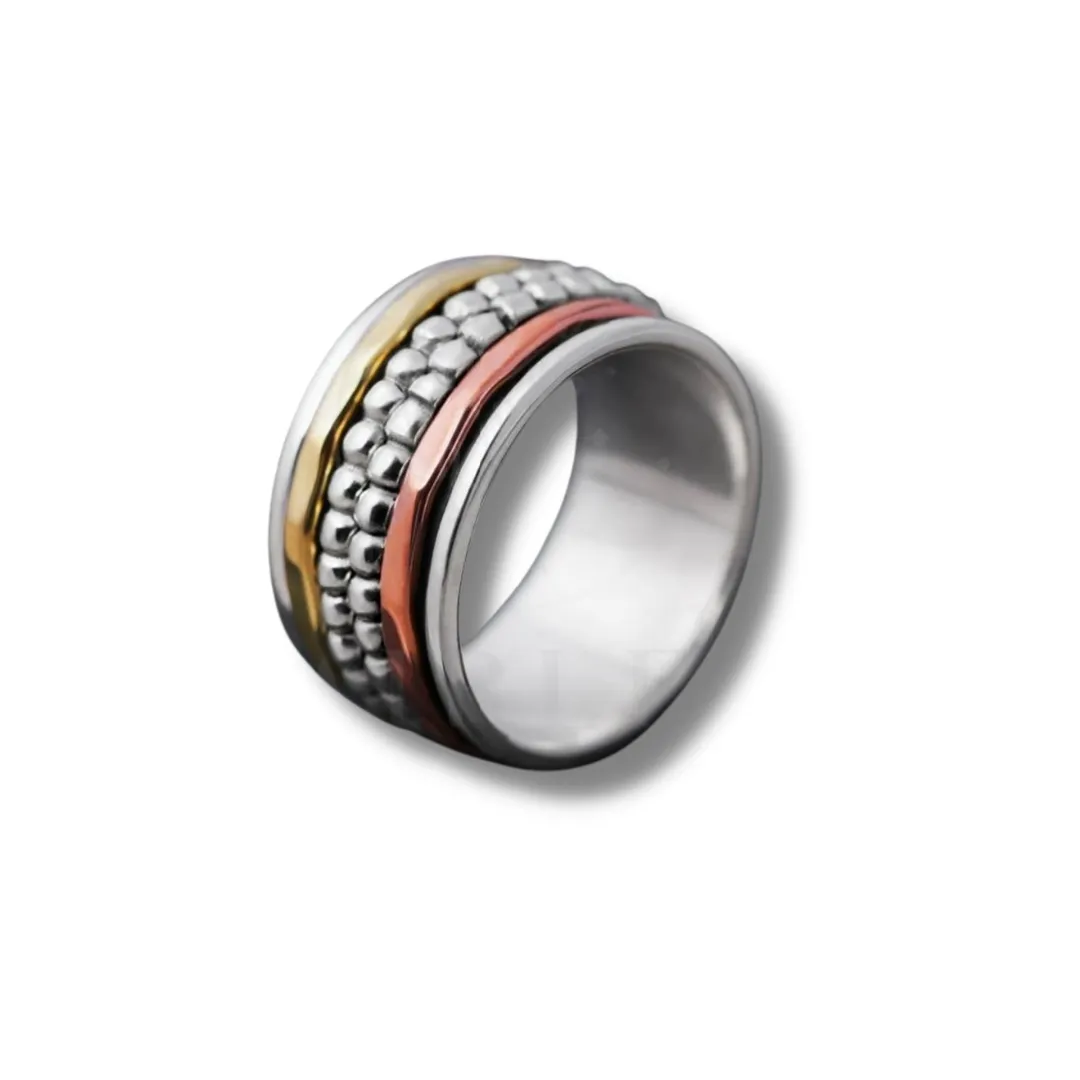 Four-stacked Bohemian Spinning Ring