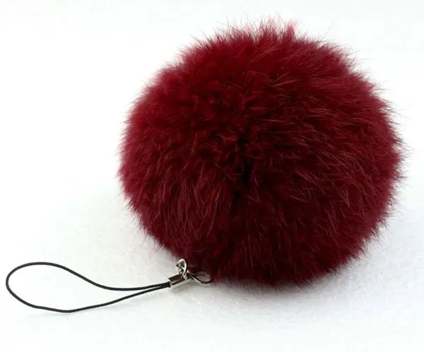 fur pom keychain Real Rabbit Fur Ball Key chains fur keyring porte clef llaveros Key Chain For Bag Charm navidad regalos