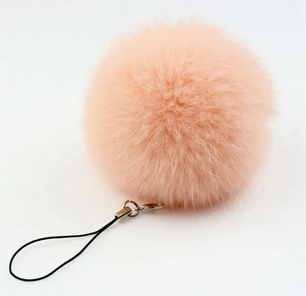 fur pom keychain Real Rabbit Fur Ball Key chains fur keyring porte clef llaveros Key Chain For Bag Charm navidad regalos