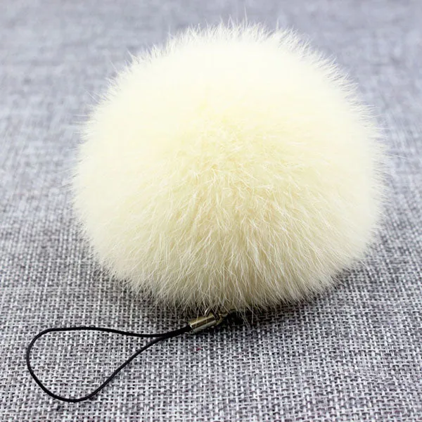 fur pom keychain Real Rabbit Fur Ball Key chains fur keyring porte clef llaveros Key Chain For Bag Charm navidad regalos