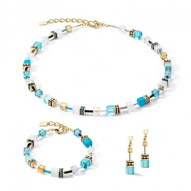 GeoCUBE® Iconic Turquoise-Gold Earrings 2838/21-0616