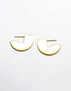 Geometric Mini Semi Circle Stud Earrings