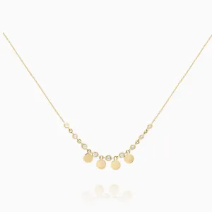 Gold Discs and Diamonds Necklace