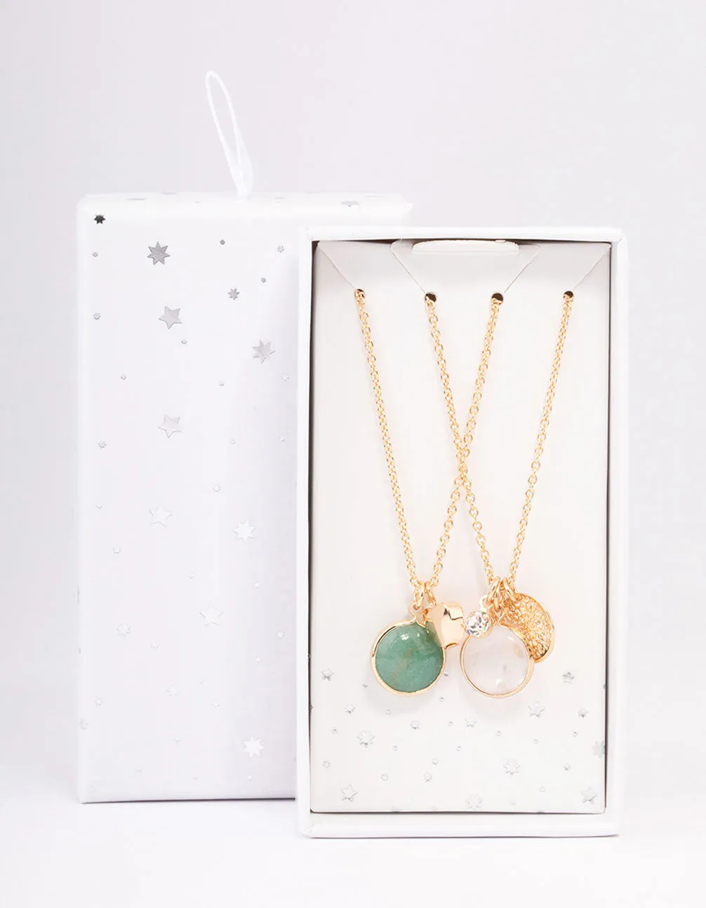 Gold Mixed Semi-Precious Jingle Necklace Pack