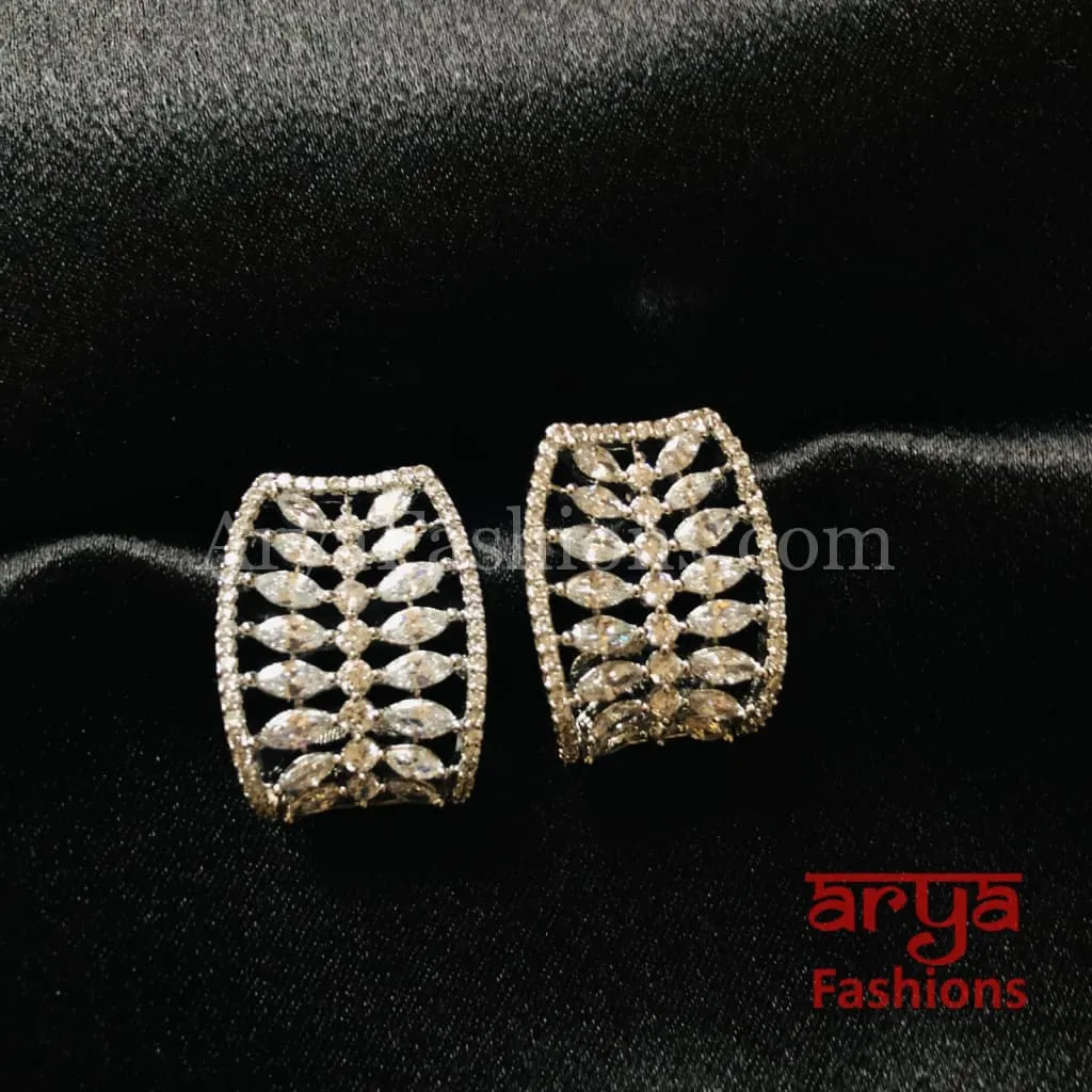 Golden and Silver Cubic Zirconia Party Studs