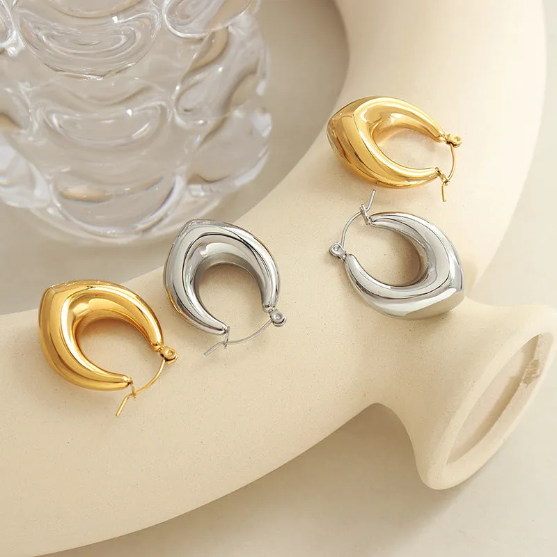 Golden U-Shaped Earrings with Personalized Versatile Ear Buckle